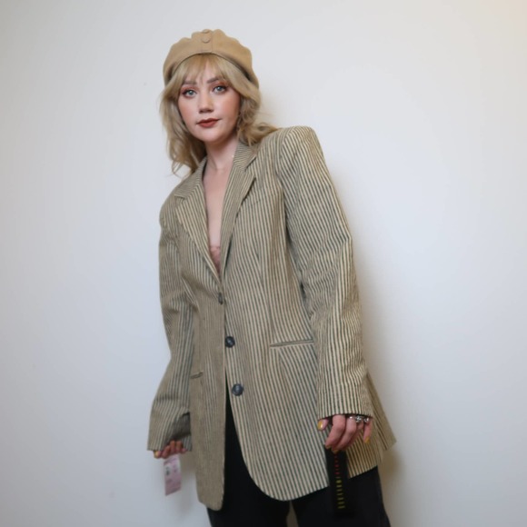 Vintage 90's NWT Harris/Wallace striped blazer - Picture 4 of 10